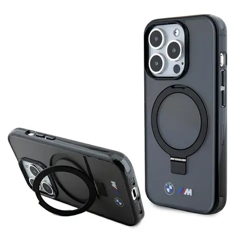 BMW Zadní kryt Ring Stand Collection MagSafe pro iPhone 15 Pro černá