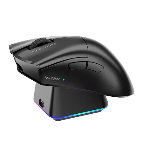 Rozbaleno Machenike L8 Max s nabíjecí stanicí černá/bezdrátová herní myš/optická  6000 DPI/7 tlačítek / 450 mAh / 2.4GHz / rozbaleno