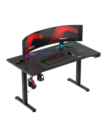 Rozbaleno - Huzaro Hero 8.7 RGB černá / Elektrický herní stůl / 140 x 70 x 72 - 118 cm / rozbaleno