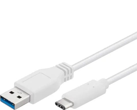 Rozbaleno - PremiumCord propojovací USB 3.0 kabel s konektory USB-C - USB-A bílý 1m / rozbaleno
