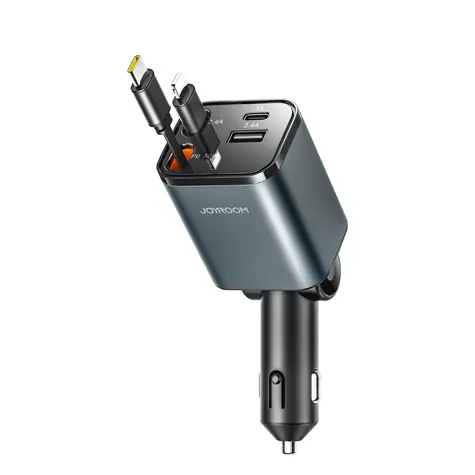 Rozbaleno - Joyroom JR-CCL05 4-in-1 černá / Nabíječka do auta / 30W / 1x USB-A / 1x USB-C / 1x USB-C +1x Lightning kabel / rozbaleno