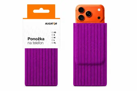 Rozbaleno - Aligator Ponožka na telefon L / fialová / rozbaleno