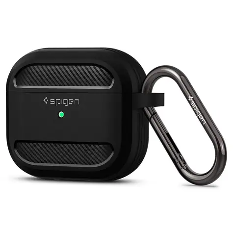 Rozbaleno - Spigen Rugged Armor pouzdro pro Apple AirPods 3 černá / rozbaleno