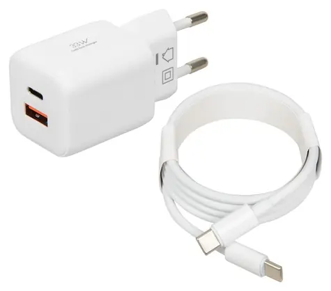 Rozbaleno - iBOX C-42 GaN PD33W bílá / Nabíječka / USB-A / USB-C / 33 W / rozbaleno