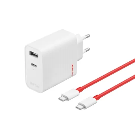 OnePlus SUPERVOOC 80W bílá / 1x USB-A / 1x USB-C / USB-C kabel PD / QC 