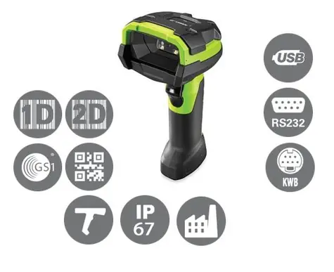 ZEBRA DS3608-HD / 2D snímač čárových kódů / Multi-IF / pouze snímač / černá