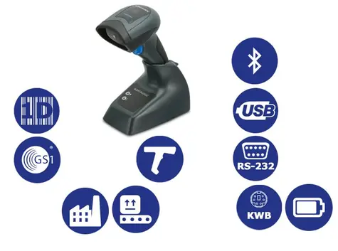 DATALOGIC QuickScan I QBT2131 / snímač 1D čárových kódů / BT / RS-232 / KBW / USB / černá