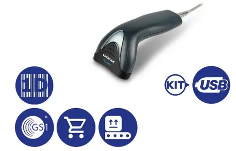 DATALOGIC Touch 65 Light (TD1120-BK-65K1) šedá / snímač 1D čárových kódů / USB / kit USB