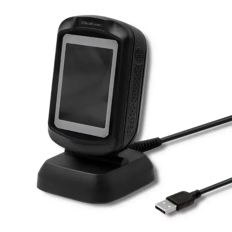 Qoltec 50864 QR & Laser čtečka 1.8m černá / 1D & 2D / USB
