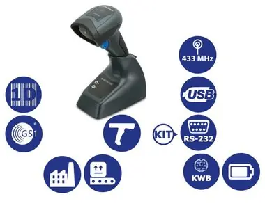 Rozbaleno - DATALOGIC QuickScan I QM2131 kit RS-232/ 1D snímač čárových kódů / 433MHz / Multi-IF / černá / rozbaleno