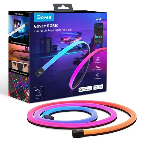 Govee H61C2 Neon herní stolní LED pásek / 2m / 17W / Bluetooth / WiFi / RGBIC