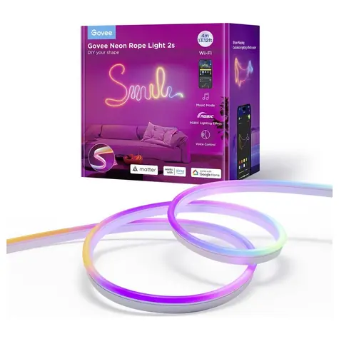 Govee H61D4C01 Neon Strip Light Matter bílá / LED pásek / 4m / 48W / Bluetooth / RGBIC