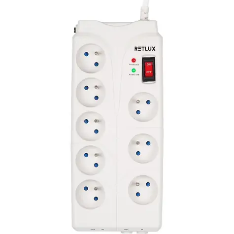 RETLUX RSP 850 Přepěťová ochrana 8 zásuvek / 1836J
