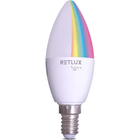 RETLUX RSH 100 C37 E14 4.5W RGB CCT / Chytrá žárovka / RGB / 326 lm / 2700-6500K