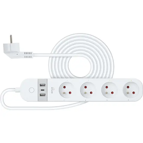 RETLUX RSH 202 Wi-Fi Smart prodlužovací zásuvka FR 16A / 4 zásuvky + 2 x USB typ A + USB typ-C