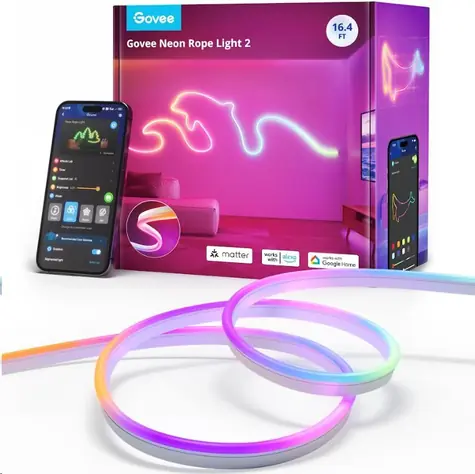 Rozbaleno - Govee H61D5 Neon 2 LED 5m / LED pásek / 48W / IP67 / BT / WiFi / RGBIC  / rozbaleno