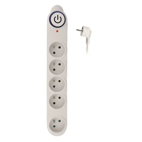 Solight PO57 přepěťová ochrana bílá / 150J / 5 zásuvek / 3m
