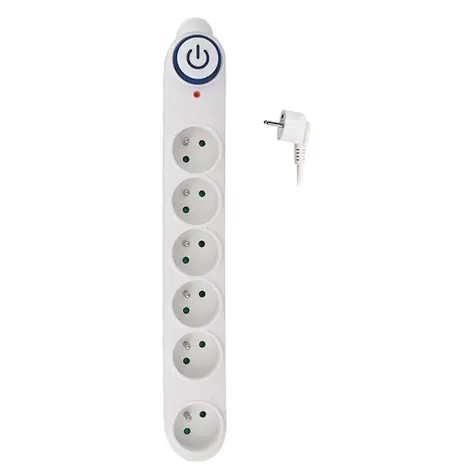 Solight PO64 přepěťová ochrana bílá / 150J / 6 zásuvek / 5m