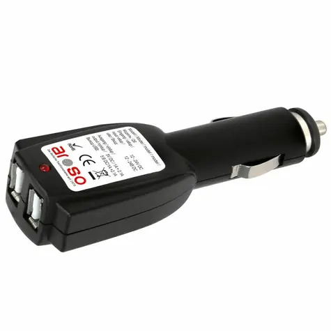 Aroso 20.211 Redukce / adaptér 12/24V 2x USB do zásuvky zapalovače 12V - 1x 2.1A / 1x 1A