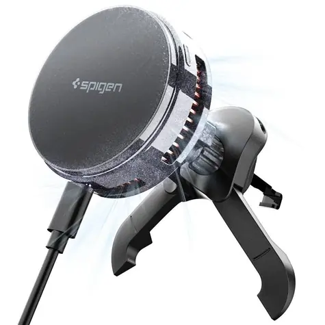 Spigen Essential MagSafe Peltier Wireless Car Charger Air vent černá / magnetický držák do ventilace auta