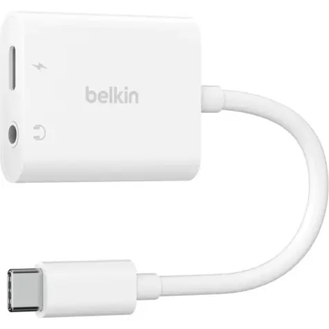 Belkin USB-C adaptér bílá / USB-C / 3.5mm jack / 60W