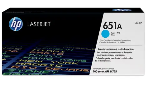 HP 651A originální toner CE341A / LJ Enterprise 700 color M775DN / 16.000 stran / Modrá