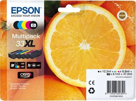 EPSON T3357 originální cartridge 33XL / XP-530 / XP-630 / XP-635 / XP-830 / 47 ml / Multipack 