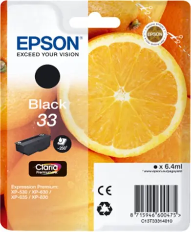 EPSON T3331 originální cartridge 33 / XP-530 / XP-630 / XP-635 / XP-830 / 6.4 ml / černá