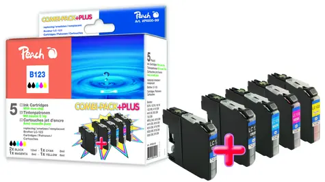 Peach alternativní cartridge Brother LC-123 / Brother DCP-J132DW / s čipem / Multi Pack Plus