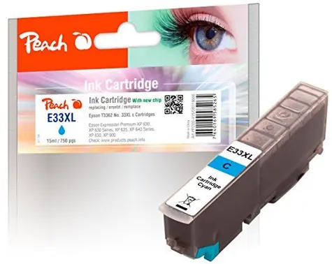 Peach T3362 alternativní cartridge 33XL modrá / XP-530 / XP-630 / XP-635 / XP-830 / 15 ml 