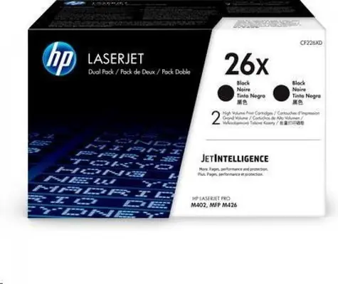 HP 26X tisková kazeta černá velká, CF226XD - 2pack