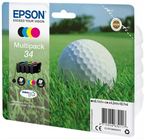 Epson Multipack 4-colours 34 Durabite Ultra Ink / Sada inkoustů do tiskárny / 4 barvy / 18.7ml