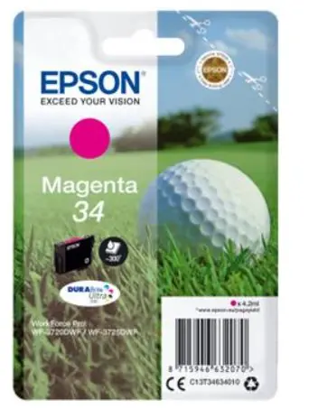Epson Singlepack Magenta 34 Durabite Ultra Ink purpurová / Inkoust do tiskárny / 4.2ml / 300 stran
