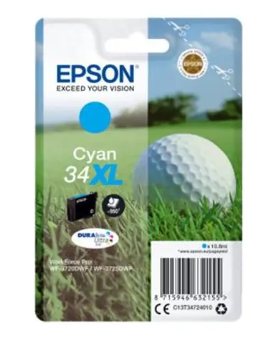 Epson Singlepack Cyan 34XL Durabite Ultra Ink azurová / Inkoust do tiskárny / 10.8ml / 950 stran