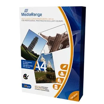 MediaRange A4 lesklý fotopapír 100 listů 220g / inkoust
