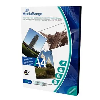 MediaRange A4 oboustranně lesklý fotopapír 50 listů 160g / inkoust