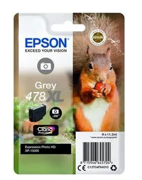 EPSON originální cartridge 478XL Claria Photo HD šedá / pro Expression Photo XP 8500 a HD XP 15000 / 10.2 ml  