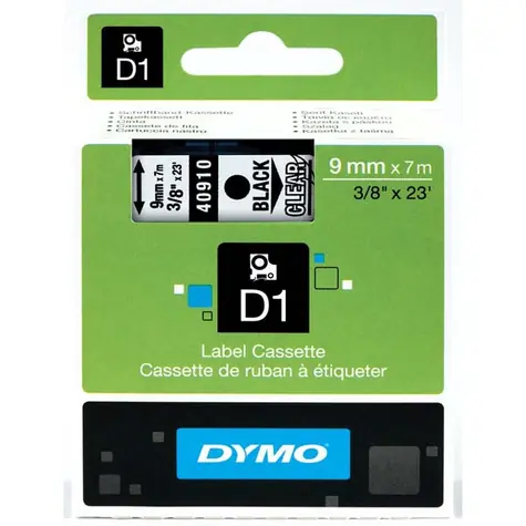 Dymo páska D1 9mm x 7m černá na průhledné