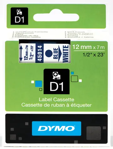Dymo páska D1 12mm x 7m modrá na bílé