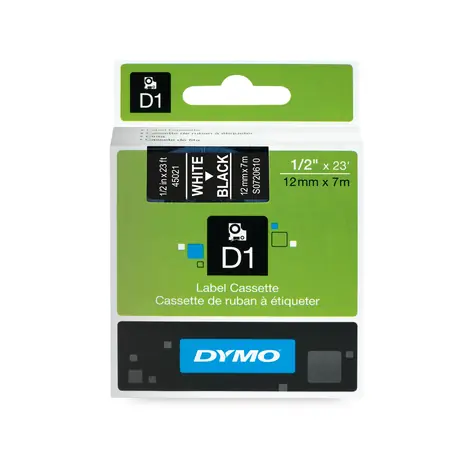 Dymo páska D1 12mm x 7m bílá na černé
