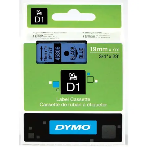 Dymo originální páska do tiskárny štítků 19mm x 7m (modrý podklad) / černý tisk / D1