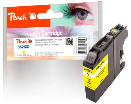 Peach remanufactured alternativní cartridge LC-525XL žlutá / 12 ml / chip reset