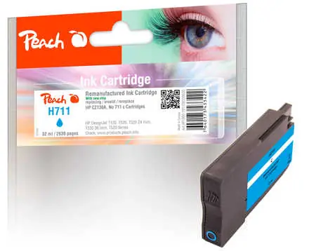 Peach remanufactured alternativní cartridge HP 711 (CZ130A) modrá / 32 ml / new chip