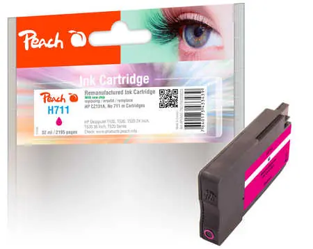 Peach remanufactured alternativní cartridge HP 711 (CZ131A) purpurová / 32 ml / new chip