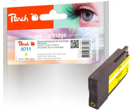 Peach remanufactured alternativní cartridge HP 711 (CZ132A) žlutá / 32 ml / new chip