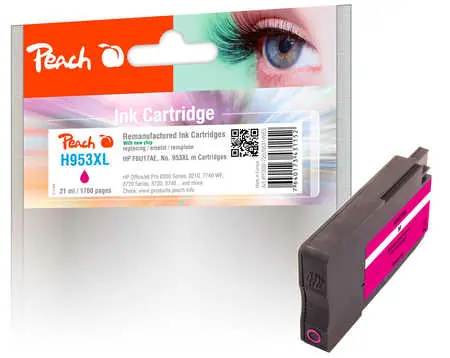 Peach remanufactured alternativní cartridge HP 953XL (F6U17AE) purpurová / 21 ml / new chip