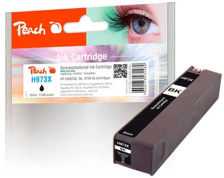 Peach remanufactured alternativní cartridge HP 973XL (L0S07AE) černá / 183 ml / new chip