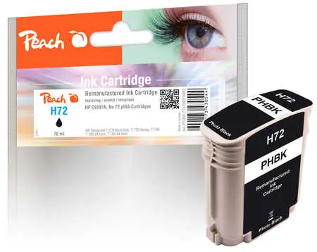 Peach remanufactured alternativní cartridge HP 72 (C9397A) foto černá / 76 ml / new chip