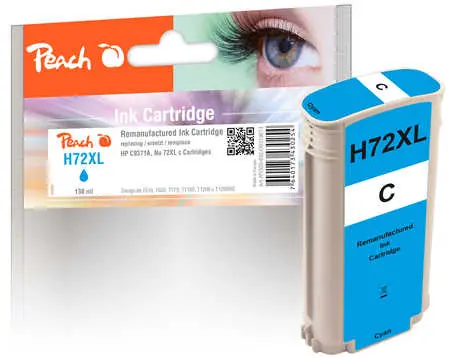 Peach remanufactured alternativní cartridge HP 72XL (C9371A) modrá / 138 ml / new chip