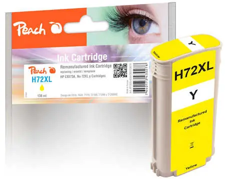 Peach remanufactured alternativní cartridge HP 72XL (C9373A) žlutá / 138 ml / new chip